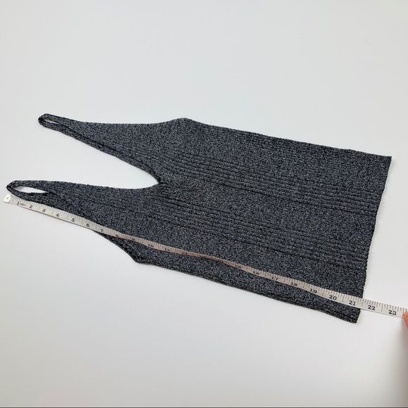 Forever 21 Silver Black Stretch Knit Tank Top M - Picture 9 of 11